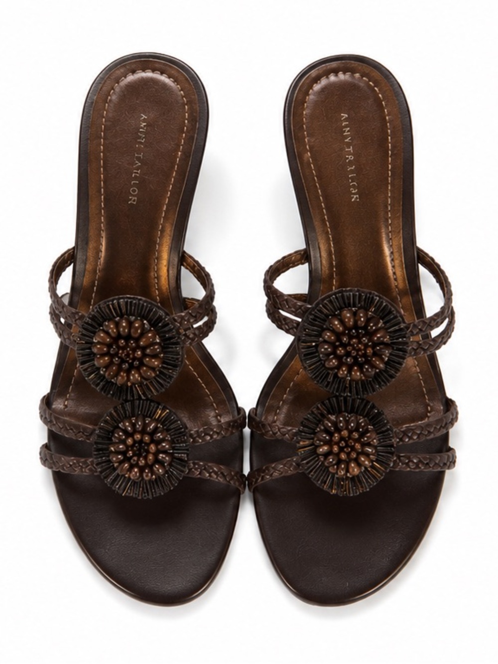 Ann Taylor brown strappy sandal chocolate